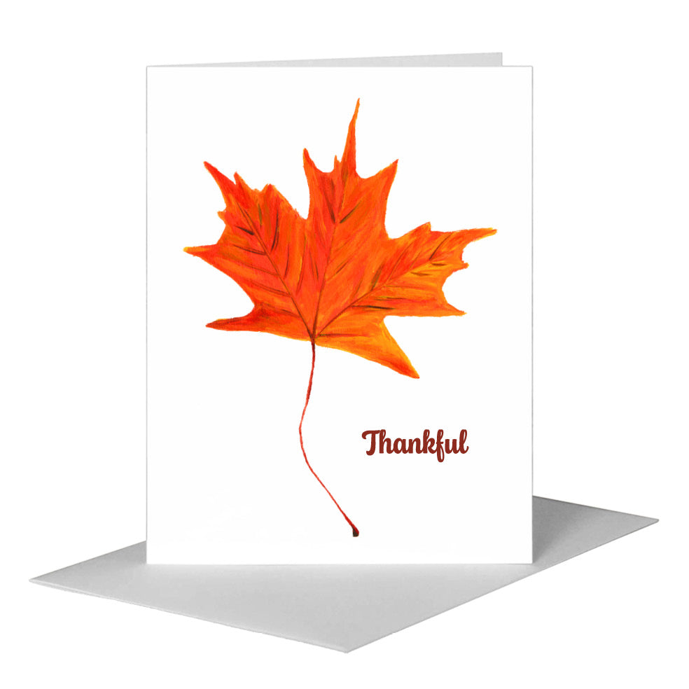 Blaze Leaf, Greeting Card (#7628B) A2 Card Front, www.printedcanvas.com