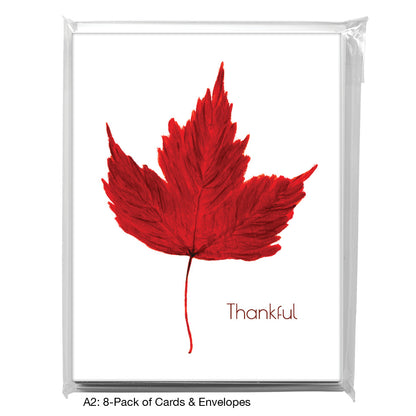 Brilliant Scarlet Leaf, Greeting Card (#7629B)