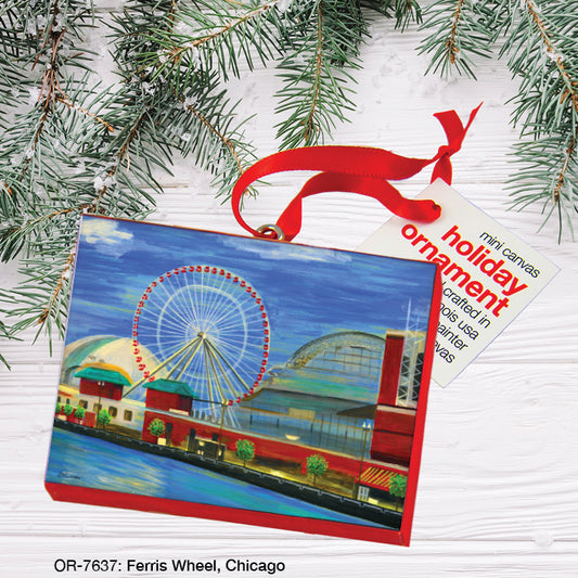Ferris Wheel, Chicago, Ornament (OR-7637), Front, printedcanvas.com