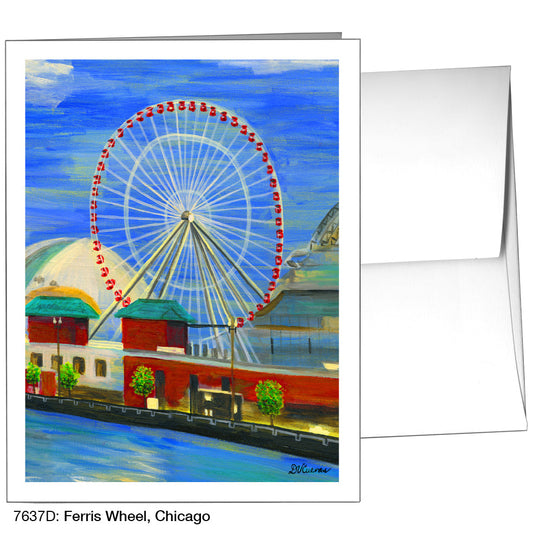 Ferris Wheel, Chicago, Greeting Card (7637D), A2 Card Front, www.printedcanvas.com