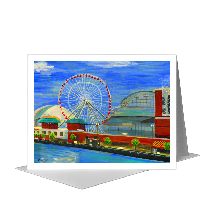 Ferris Wheel, Chicago, Greeting Card (#7637A) A2 Card Front, www.printedcanvas.com