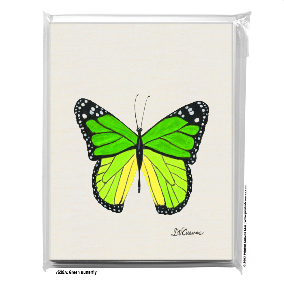 Green Butterfly, Greeting Card (#7638A)