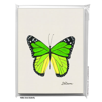 Green Butterfly, Greeting Card (#7638A)