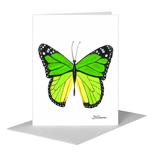 Green Butterfly, Greeting Card (#7638A) A2 Card Front, www.printedcanvas.com