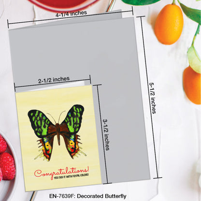 Decorated Butterfly, Greeting Card (#7639F)