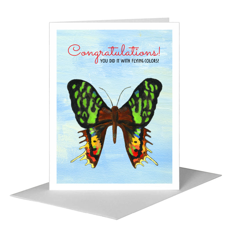 Decorated Butterfly, Greeting Card (#7639F) A2 Card Front, www.printedcanvas.com