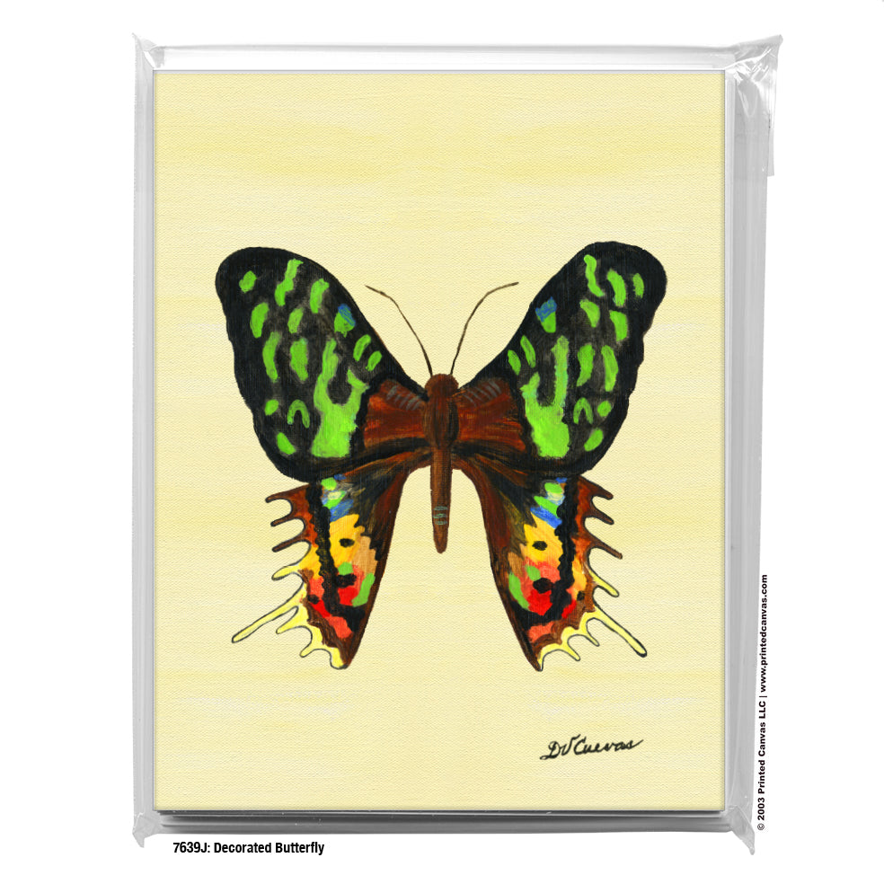 Decorated Butterfly, Greeting Card (#7639J)