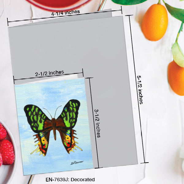 Decorated Butterfly, Greeting Card (7639J), Enclosure Card, www.printedcanvas.com