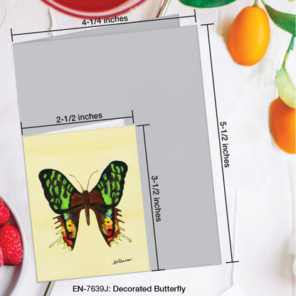 Decorated Butterfly, Greeting Card (#7639J)