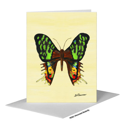Decorated Butterfly, Greeting Card (#7639J)