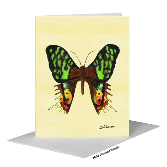 Decorated Butterfly, Greeting Card (#7639J)
