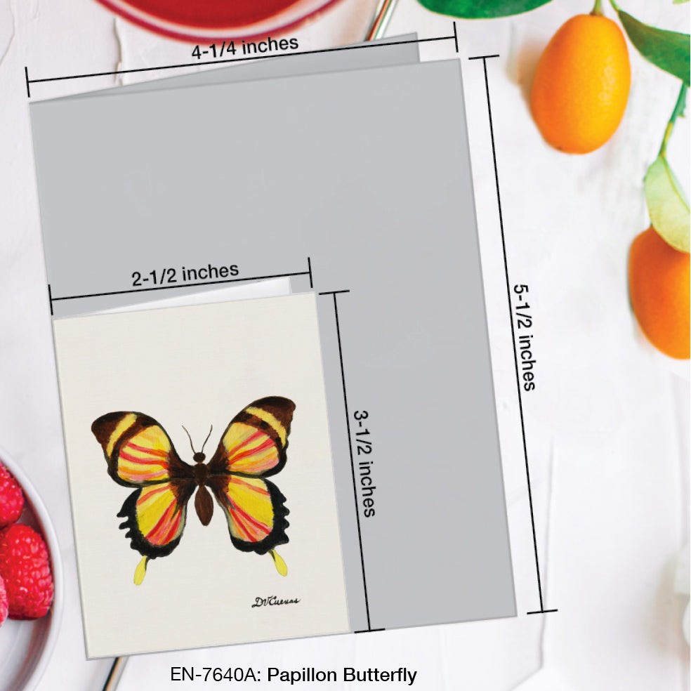 Papillon Butterfly, Greeting Card (#7640A)
