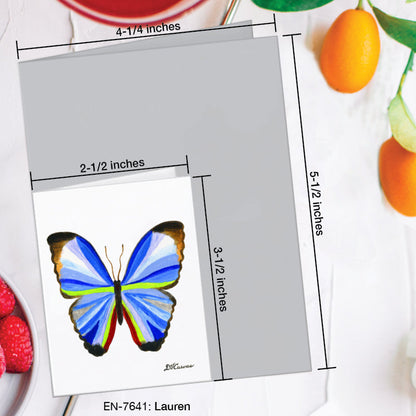 Lauren Butterfly, Greeting Card (7641A), Enclosure Card, www.printedcanvas.com