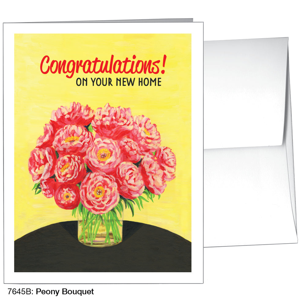 Peony Bouquet, Greeting Card (7645B), A2, printedcanvas.com