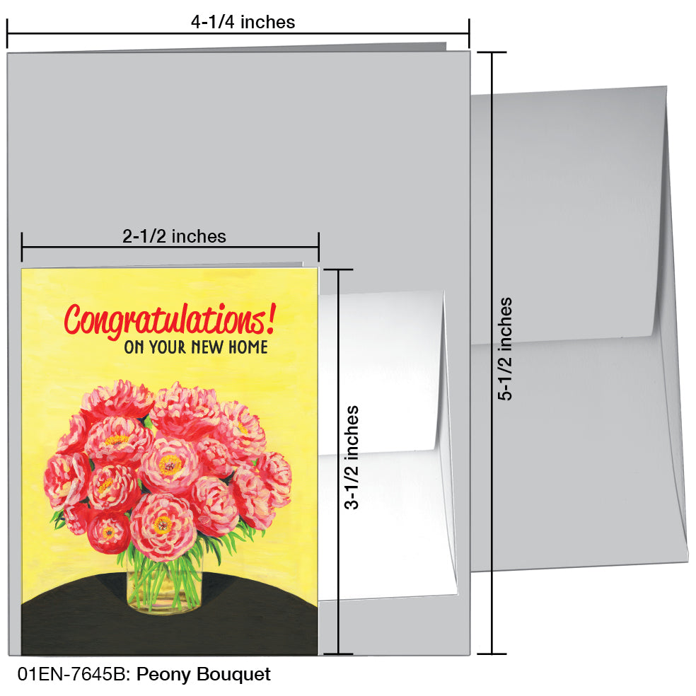 Peony Bouquet, Greeting Card (7645B), Enclosure, printedcanvas.com