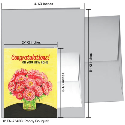 Peony Bouquet, Greeting Card (7645B), Enclosure, printedcanvas.com