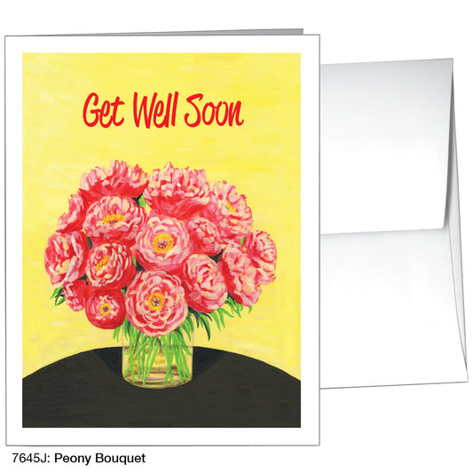 Peony Bouquet, Greeting Card (7645J), A2 Card Front, www.printedcanvas.com