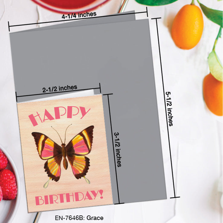 Grace Butterfly, Greeting Card (7646B), Enclosure, www.printedcanvas.com