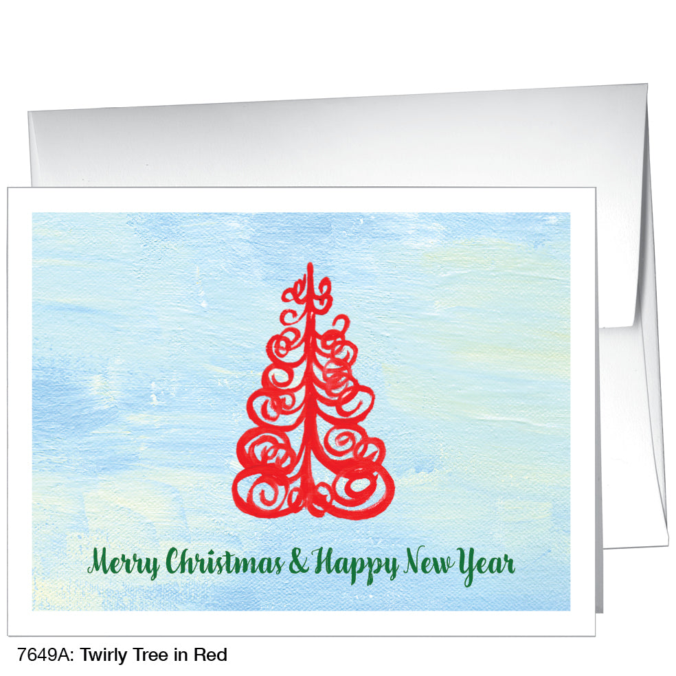 Twirly Tree In Red, Greeting Card (7649A)