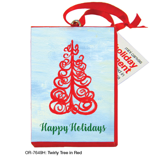 Twirly Tree In Red, Ornament (OR-7649H)