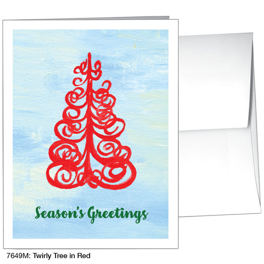 Twirly Tree In Red, Greeting Card (7649M)