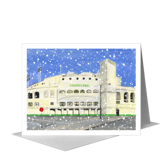 Comiskey Park, Chicago, Greeting Card (#7650C) A2 Card Front, www.printedcanvas.com