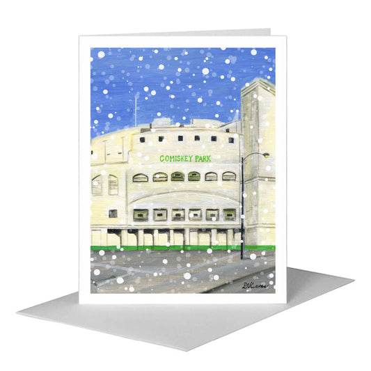 Comiskey Park, Chicago, Greeting Card (#7650F) A2 Card Front, www.printedcanvas.com