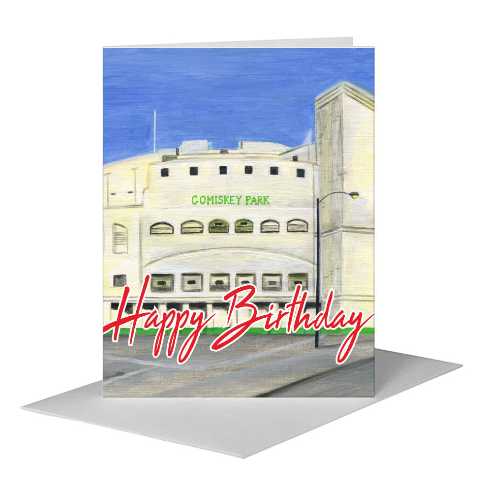 Comiskey Park, Chicago, Greeting Card (#7650G) A2 Card Front, www.printedcanvas.com