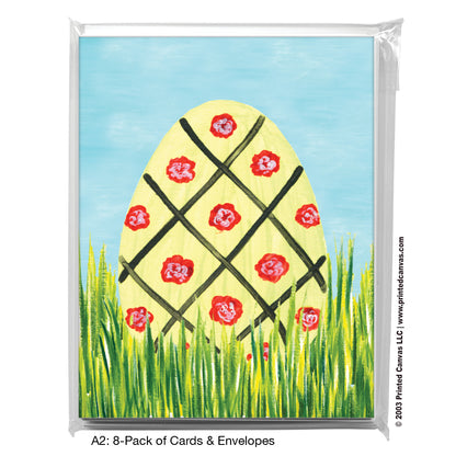 Egg - Pink Flowers, Greeting Card (#7655C)