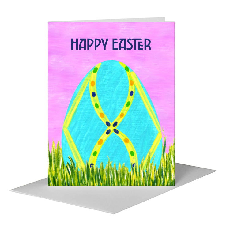 Egg - Royal, Greeting Card (#7661A) A2 Card Front, www.printedcanvas.com