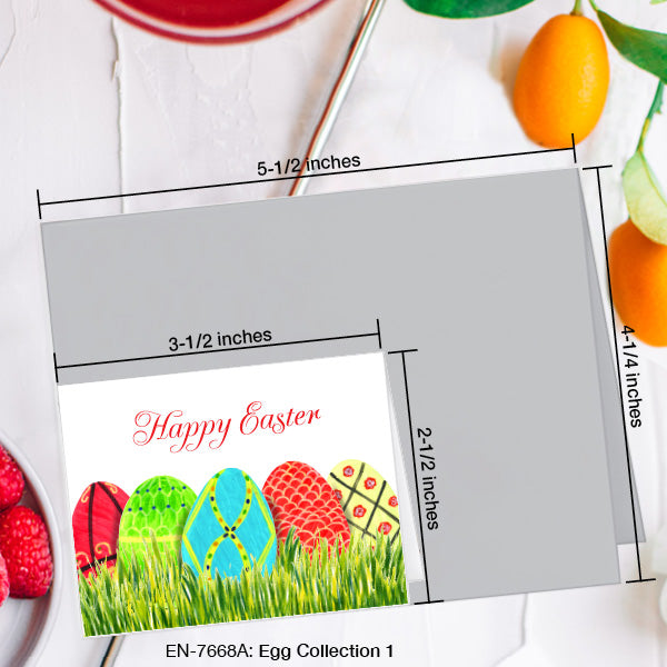Egg Collection 1, Greeting Card (7668A), Enclosure, www.printedcanvas.com
