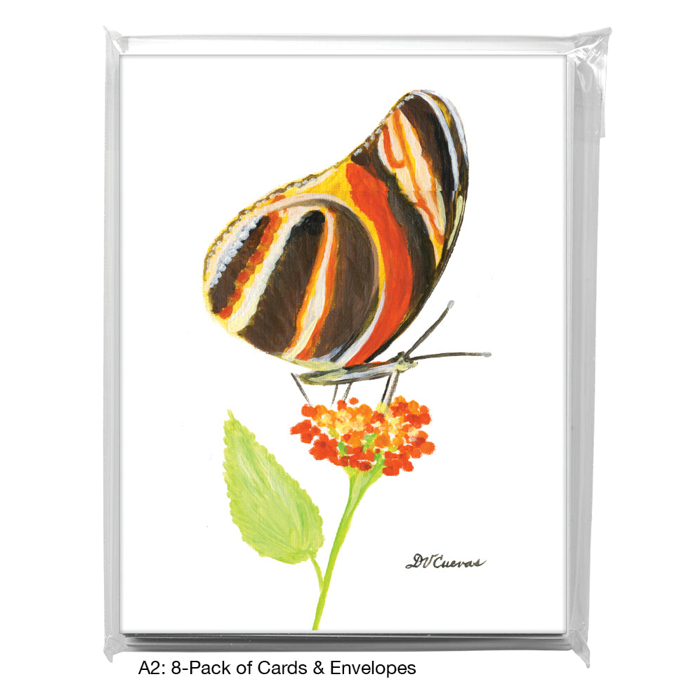 Orange Brown Butterfly, Greeting Card (7676), A2 8-Pack, printedcanvas.com