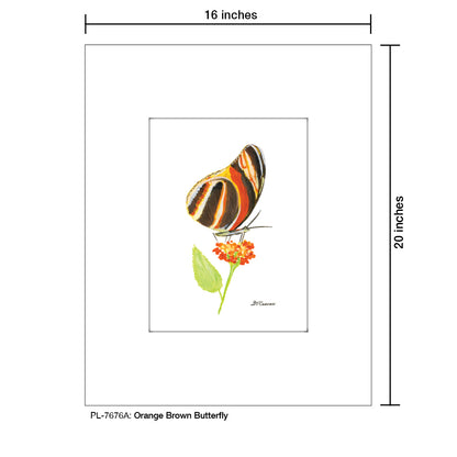 Orange Brown Butterfly, Print (#7676A)