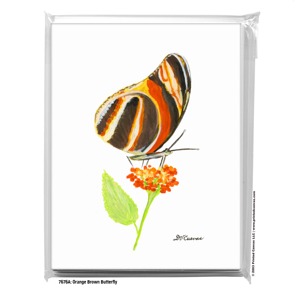 Orange Brown Butterfly, Greeting Card (#7676A)