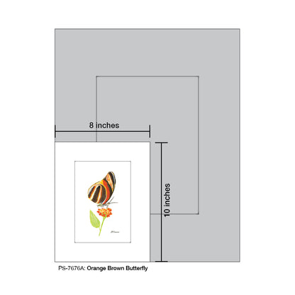 Orange Brown Butterfly, Print (#7676A)