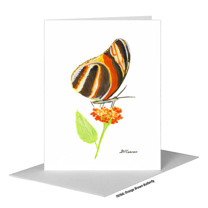 Orange Brown Butterfly, Greeting Card (#7676A), A2 Card Front, www.printedcanvas.com