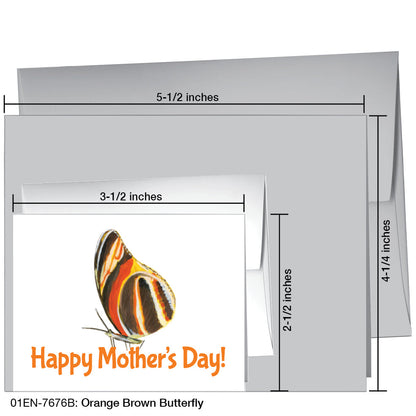 Orange Brown Butterfly, Greeting Card (7676B), Enclosure, printedcanvas.com