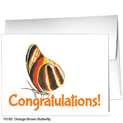 Orange Brown Butterfly, Greeting Card (7676E)