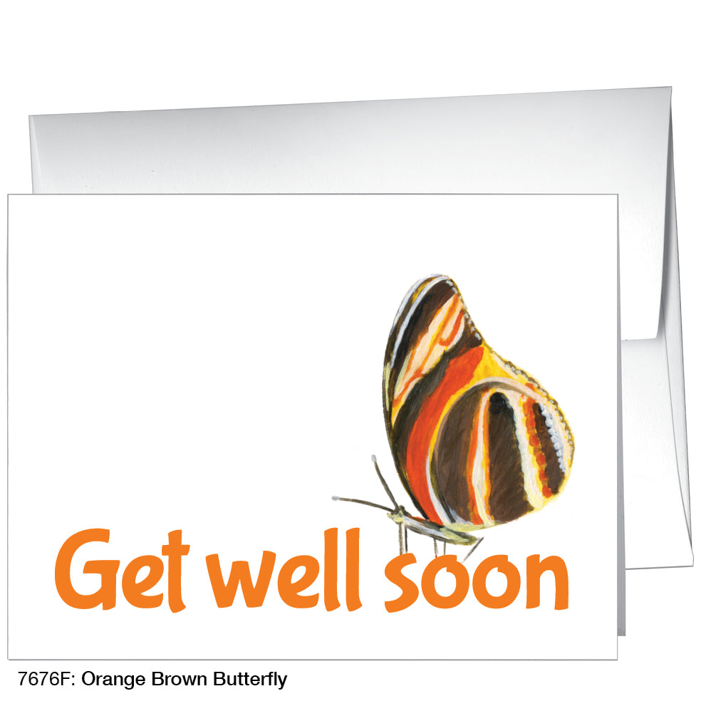 Orange Brown Butterfly, Greeting Card (7676F)
