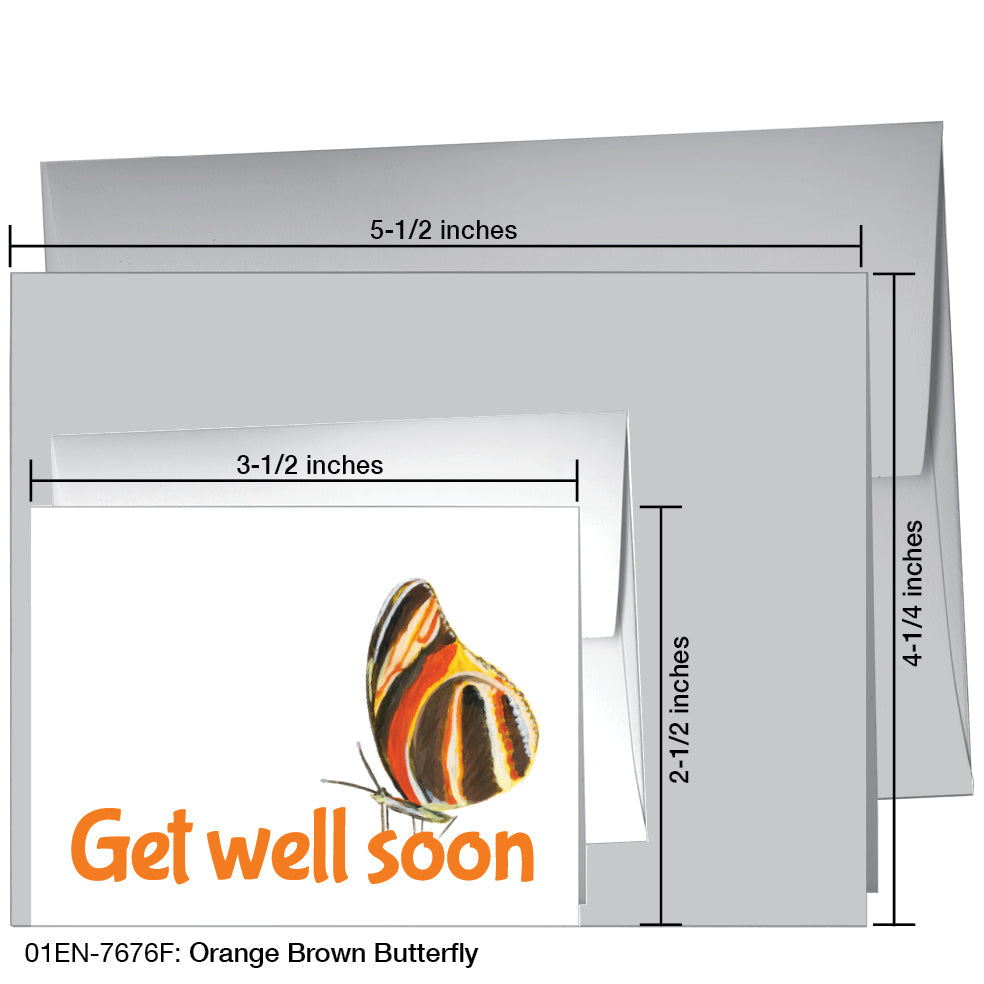 Orange Brown Butterfly, Greeting Card (7676F), Enclosure, printedcanvas.com