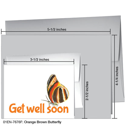 Orange Brown Butterfly, Greeting Card (7676F), Enclosure, printedcanvas.com