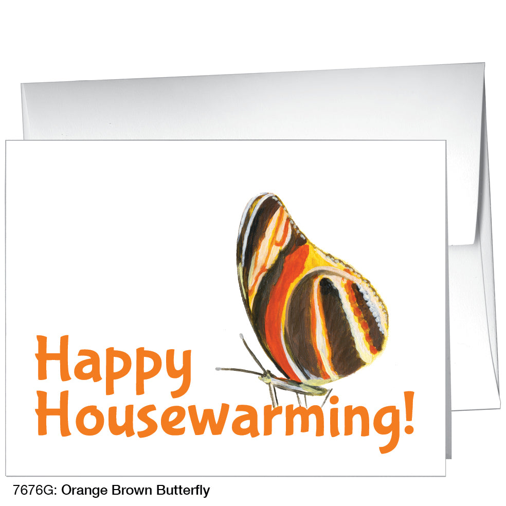 Orange Brown Butterfly, Greeting Card (7676G)
