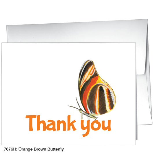 Orange Brown Butterfly, Greeting Card (7676H), A2 Card Front, www.printedcanvas.com