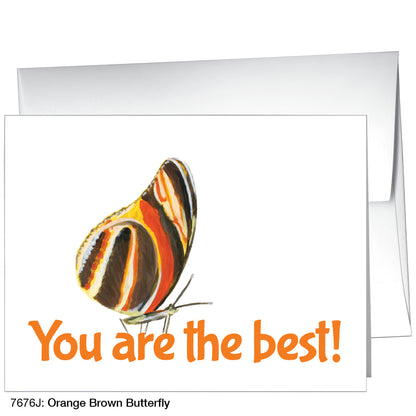 Orange Brown Butterfly, Greeting Card (7676J)