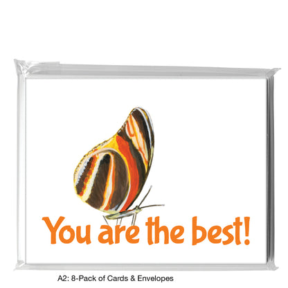 Orange Brown Butterfly, Greeting Card (7676J)