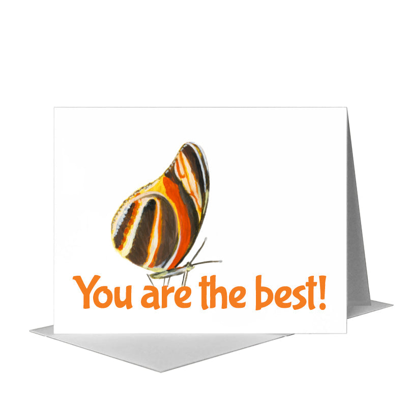 Orange Brown Butterfly, Greeting Card (#7676J), A2 Card Front, www.printedcanvas.com