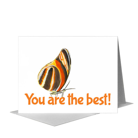 Orange Brown Butterfly, Greeting Card (#7676J) A2 Card Front, www.printedcanvas.com
