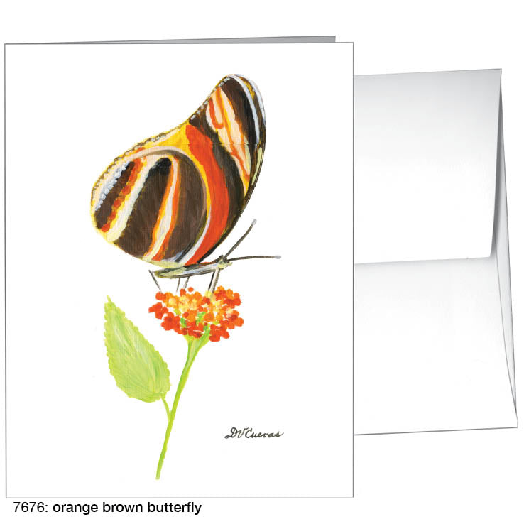 Orange Brown Butterfly, Greeting Card (7676), A2, printedcanvas.com