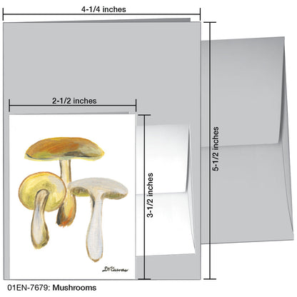Mushrooms, Greeting Card (7679A), Enclosure Card, www.printedcanvas.com