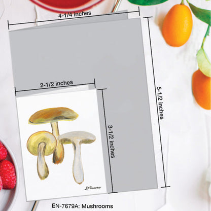 Mushrooms, Greeting Card (7679A), Enclosure Card, www.printedcanvas.com